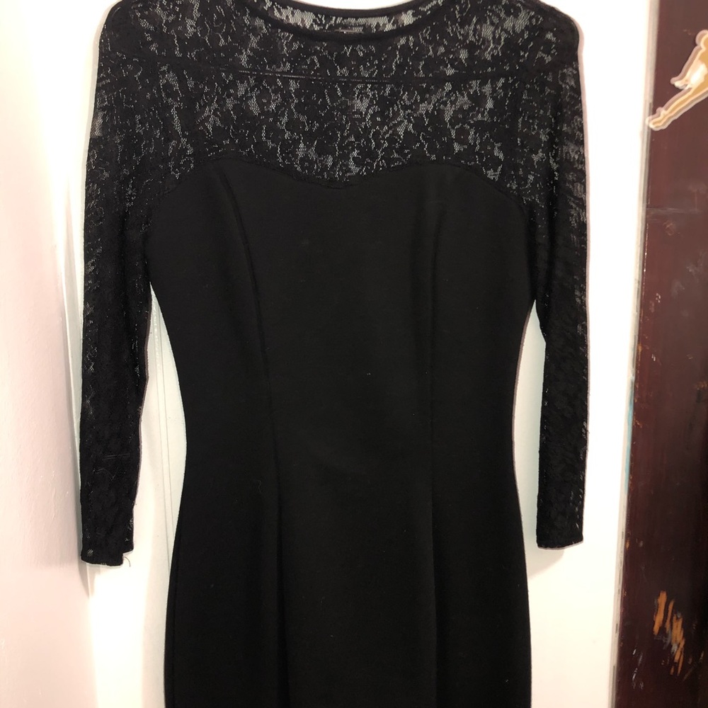 Black fitted mini dress